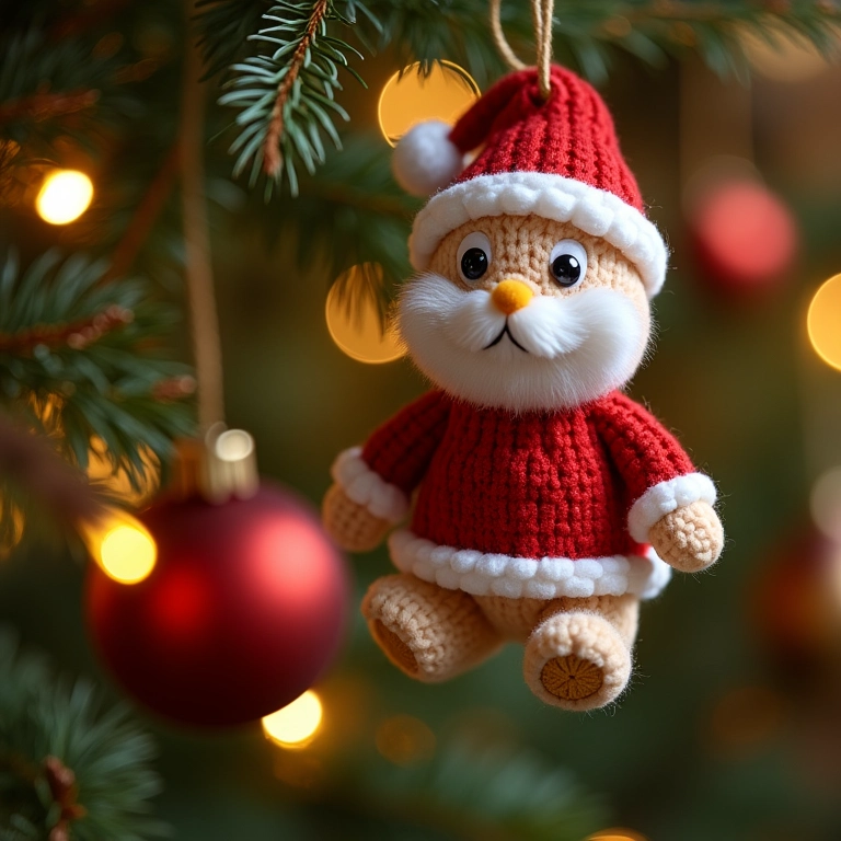 Enfeites de Natal originais de amigurumi.