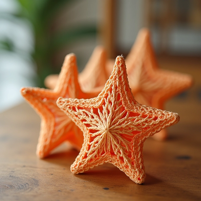 Estrelas de crochê feitas com canudos de papel reciclado.