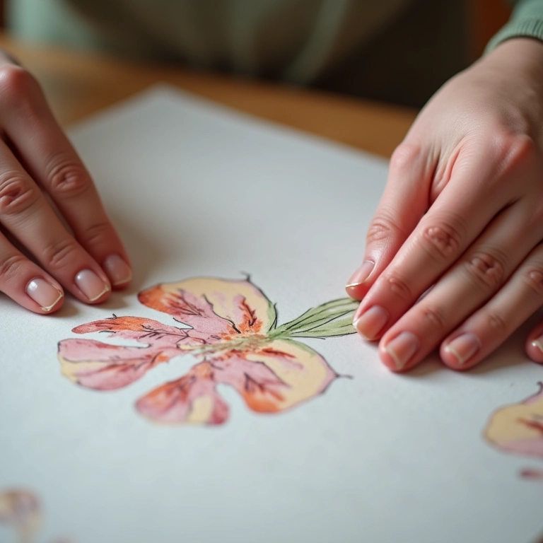 Evitando rugas no papel durante a decoupage.