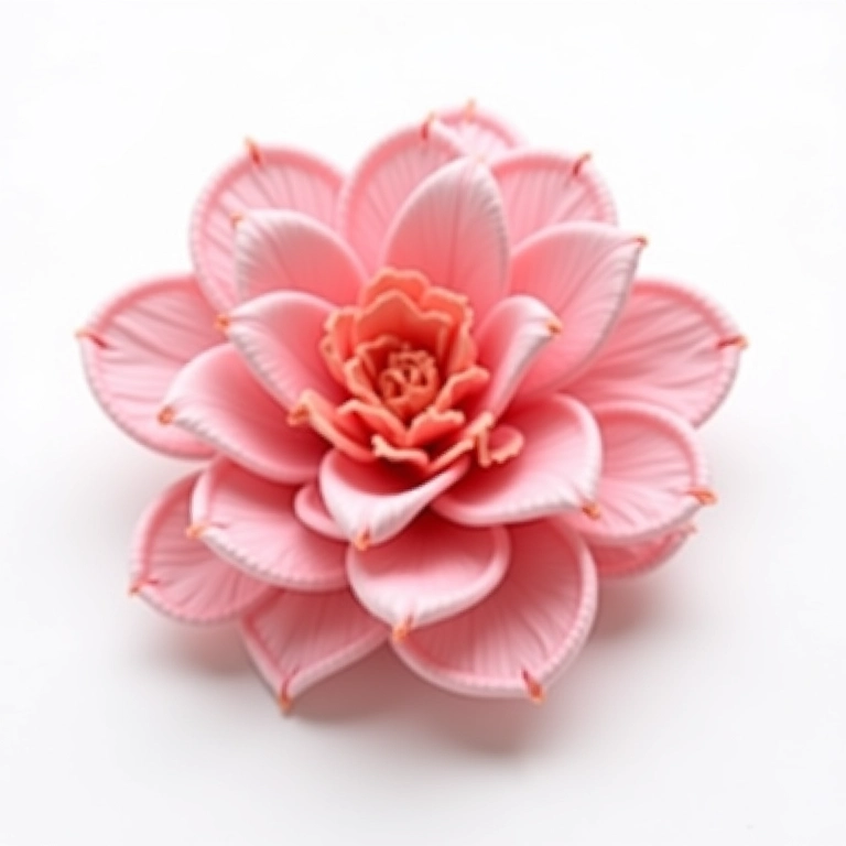 Flor de fita de cetim franzida de crochê.