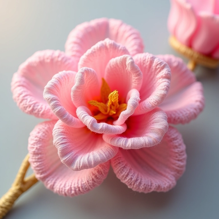 Flor de organza em crochê amigurumi.