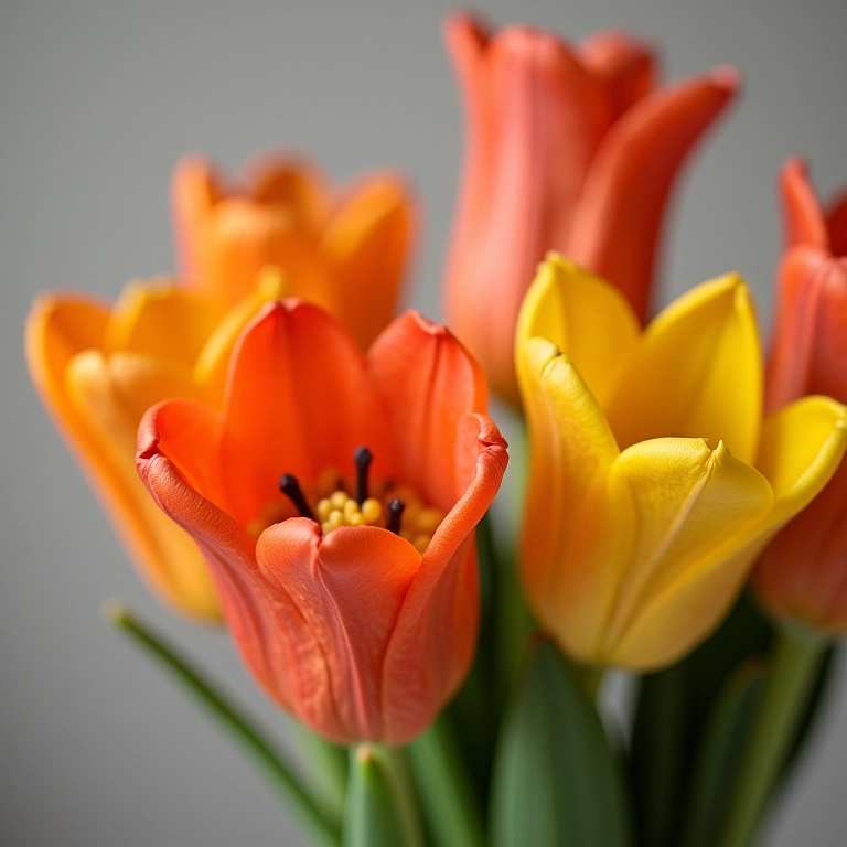 Flores de fuxico em cores vibrantes.