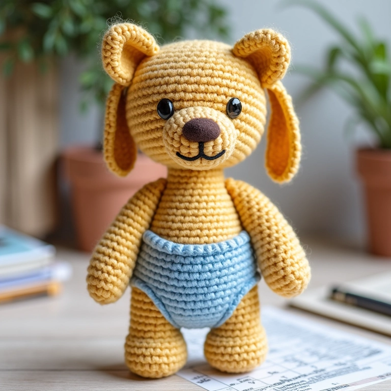 Fraldinha de crochê com planilha facilitadora para criação de lembrancinhas.