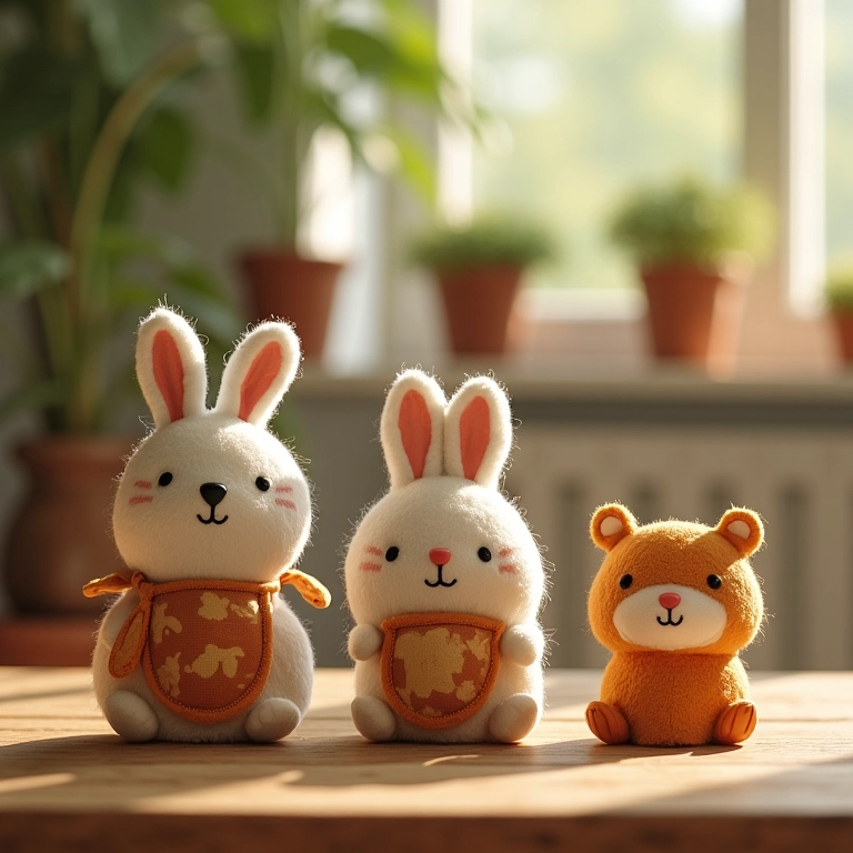 Garrafas e potes decorados de crochê amigurumi.