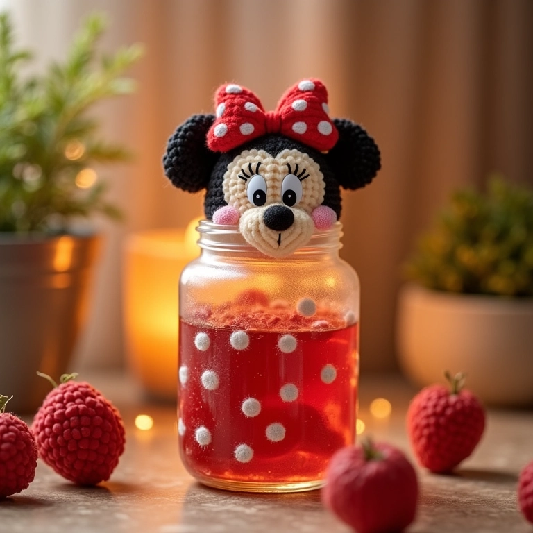 Garrafinha da Minnie com enchimento temático.