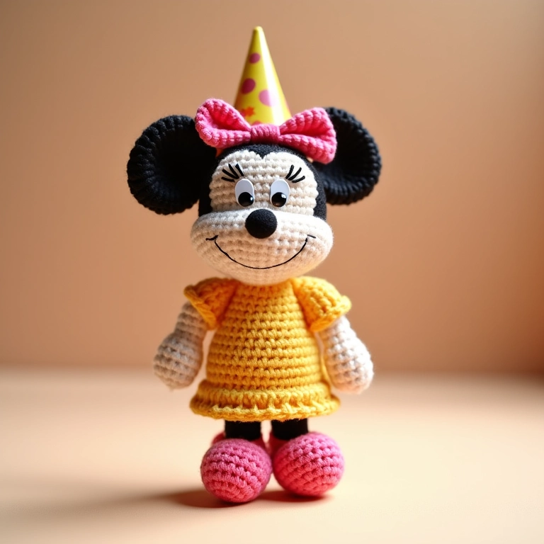 Garrafinha da Minnie com foto da aniversariante.