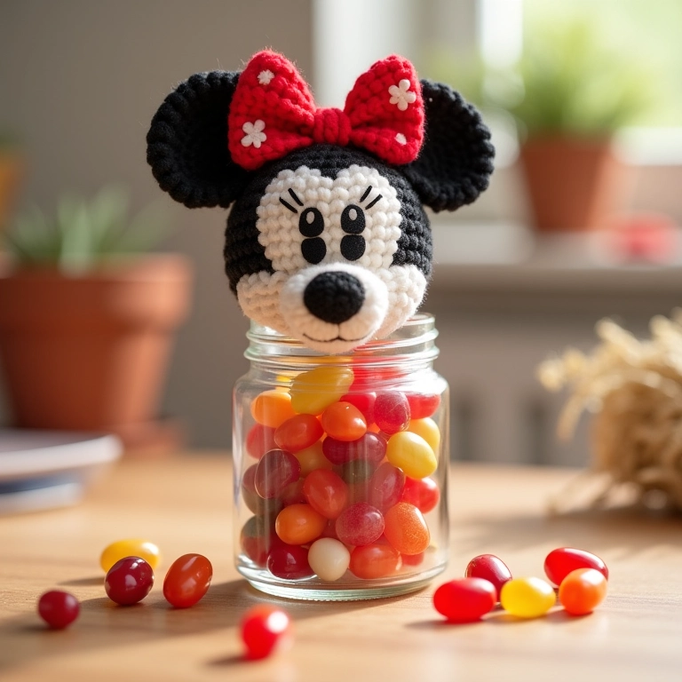 Garrafinha da Minnie com jujubas e balinhas.