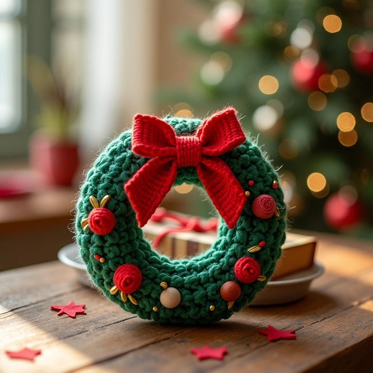 Guirlanda de amigurumi natalina como presente artesanal.