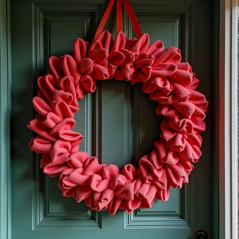 Guirlanda de Natal aconchegante feita de tecido.