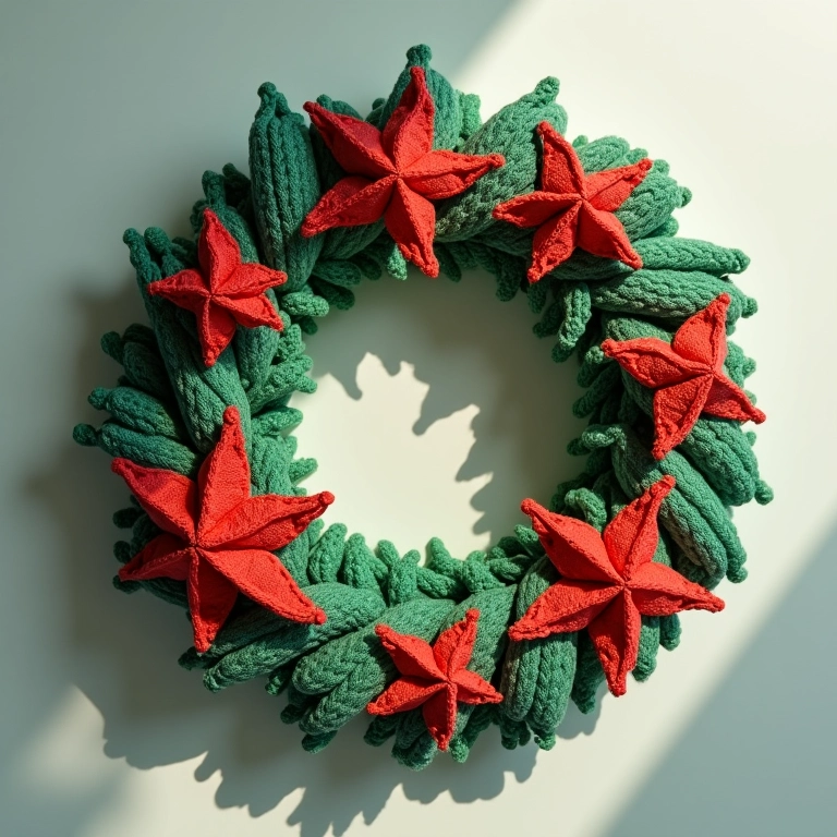 Guirlanda de Natal de amigurumi com origami.