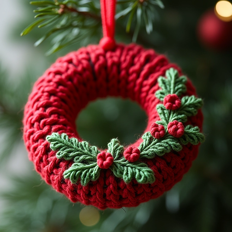 Guirlanda de Natal totalmente em crochê.