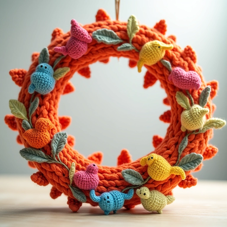 Guirlanda de origami em amigurumi.