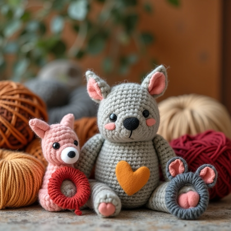 Guirlandas de feltro em crochê amigurumi para diversas ocasiões.