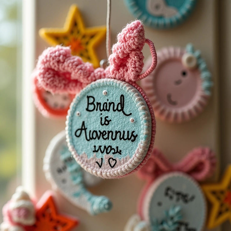 Ímãs de geladeira de crochê com mensagens de fé para lembrancinha de Crisma.