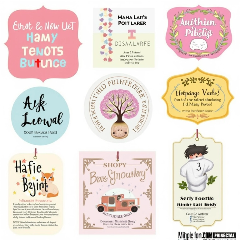 Inspiração para tags criativas de lembrancinha.