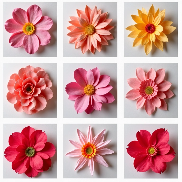 Inspirações de projetos com moldes de pétalas de flor.