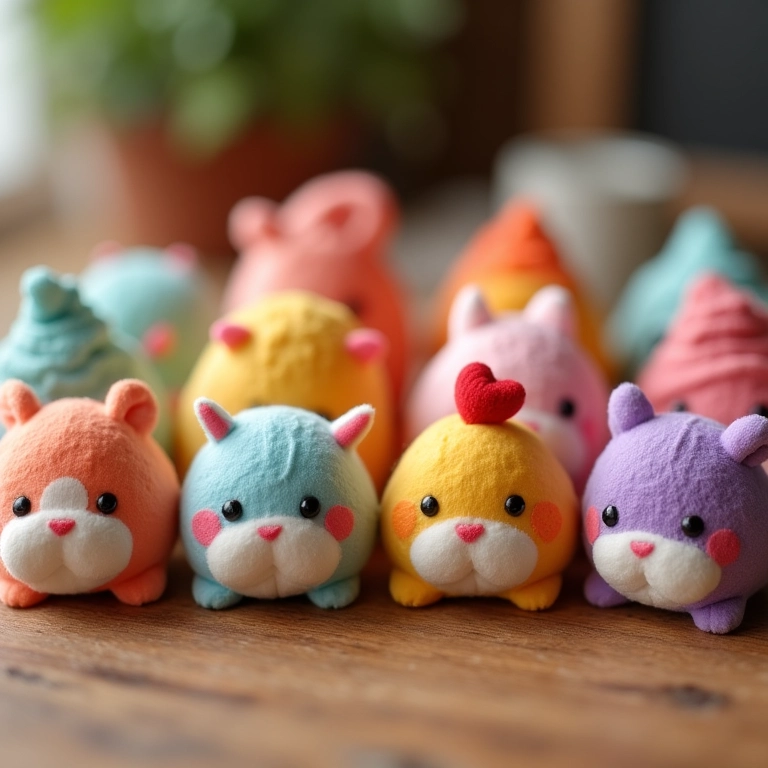 Kits de slime em amigurumi.