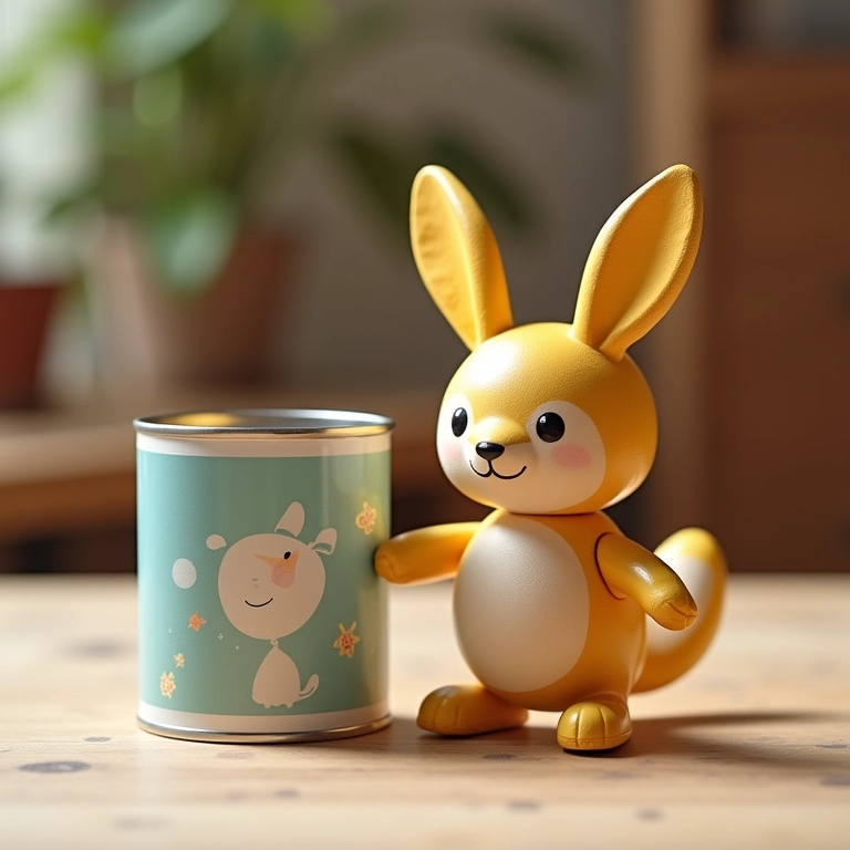 Lata de esmalte sintético em amigurumi e brinquedo de MDF com acabamento brilhante em crochê.