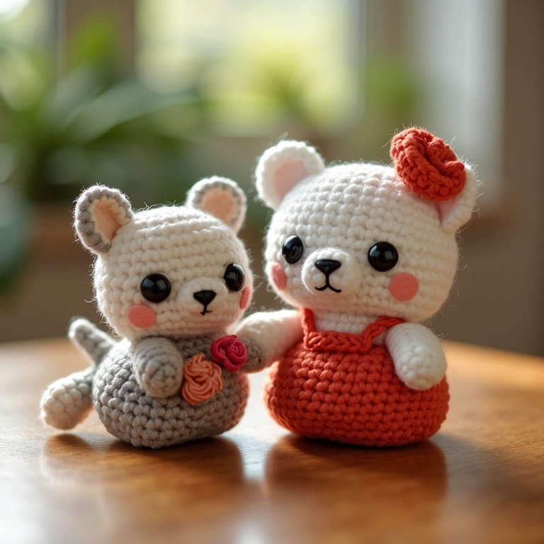 Lembrancinhas de casamento em amigurumi de crochê.