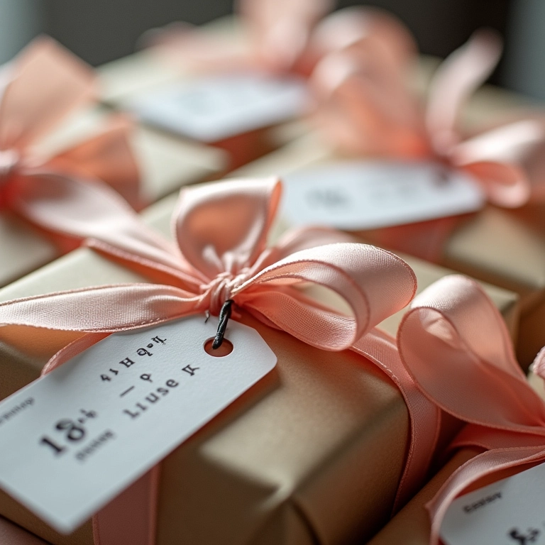 Festa infantil fácil de fazer: Lembrancinha Lembrancinhas de festa infantil DIY embrulhadas com fitas e etiquetas.