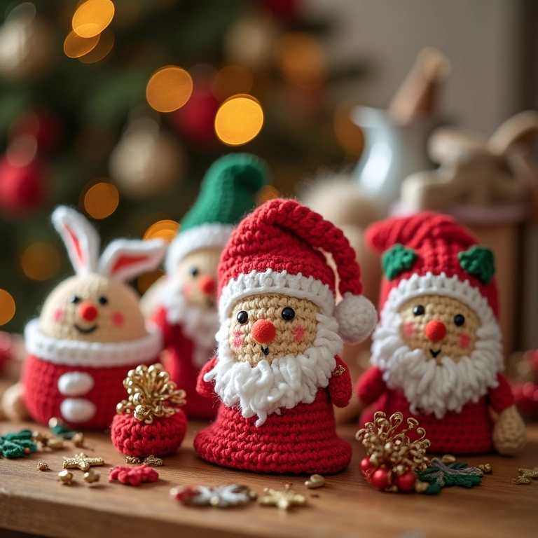 Lembrancinhas de Natal criativas de amigurumi feitas com caixas de leite.