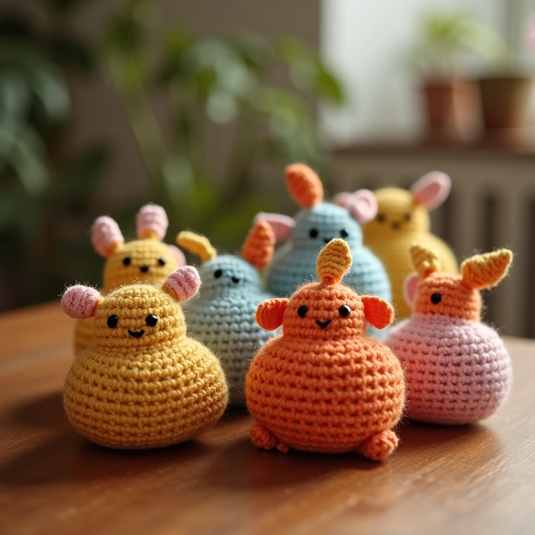 Lembrancinhas sustentáveis de crochê amigurumi.