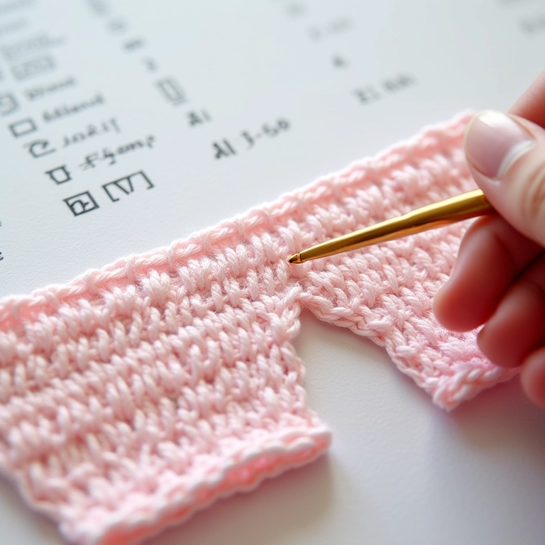 Lendo gráfico de crochê.