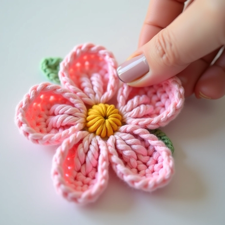 Limpeza delicada de flor de fita.