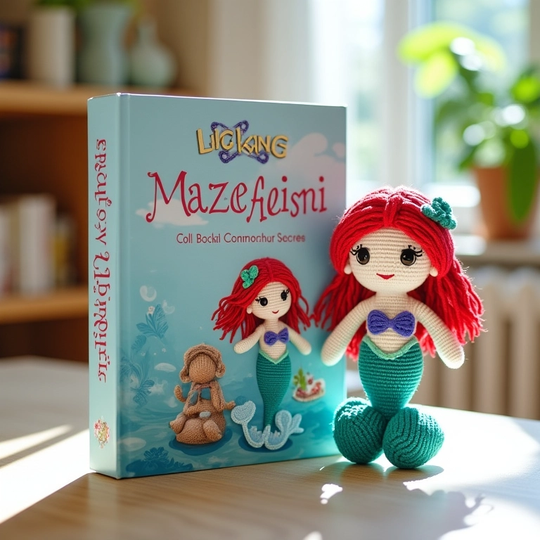 Livrinho de histórias da Ariel em crochê.