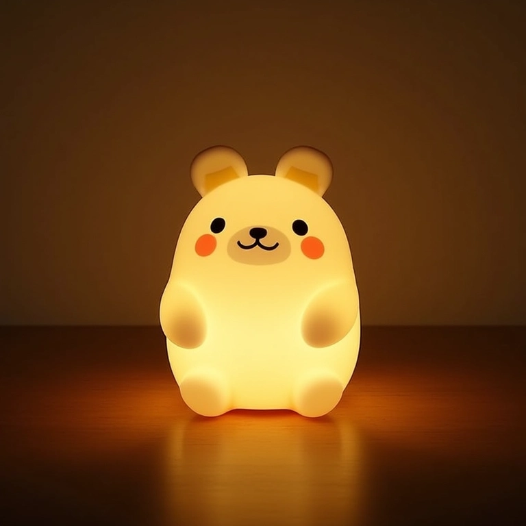 Luminária criativa em amigurumi feita de materiais reciclados.