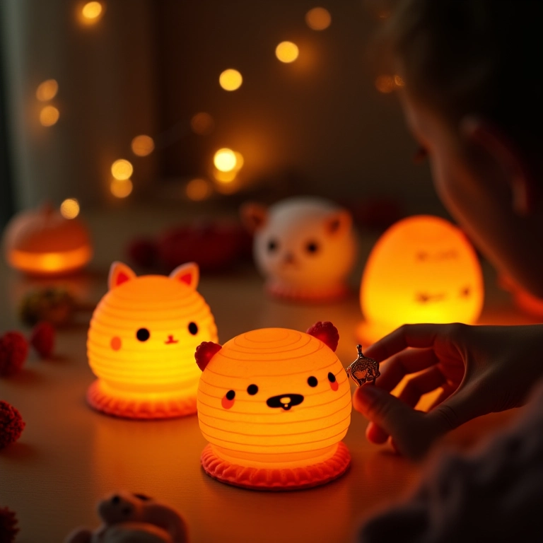Luzes e lanternas de crochê amigurumi.