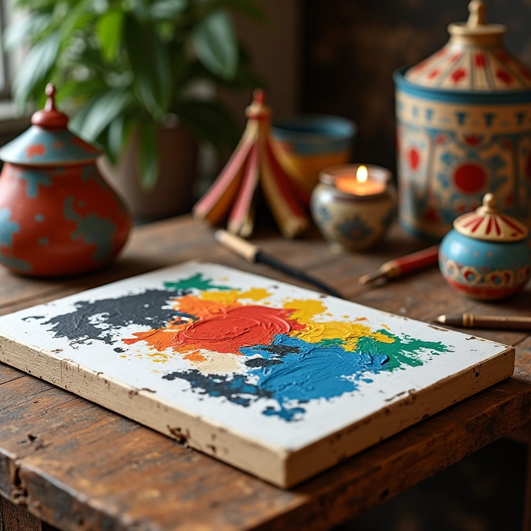 Maleta de pintura circense.