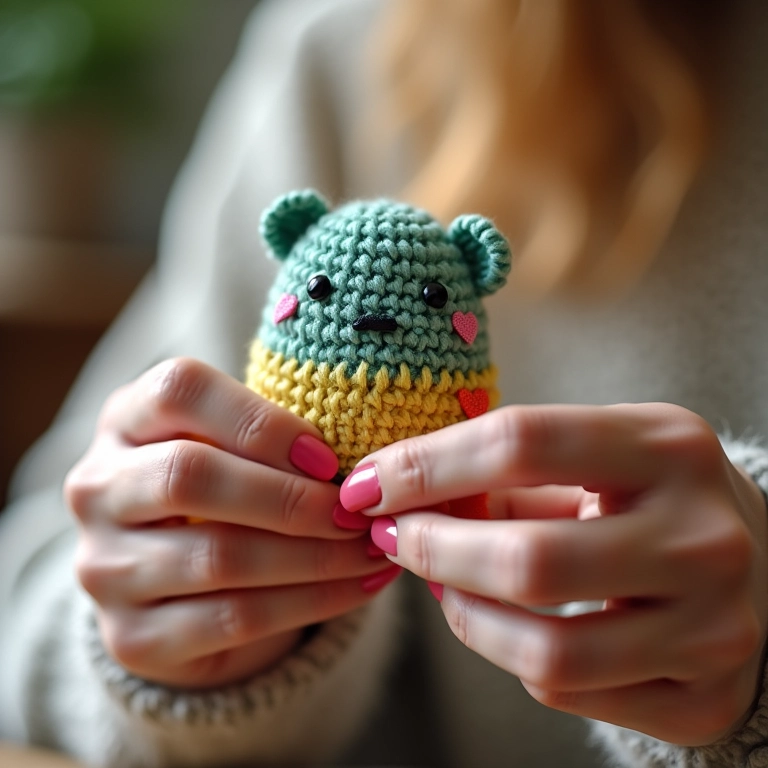 Marcadores de página personalizados com crochê amigurumi.