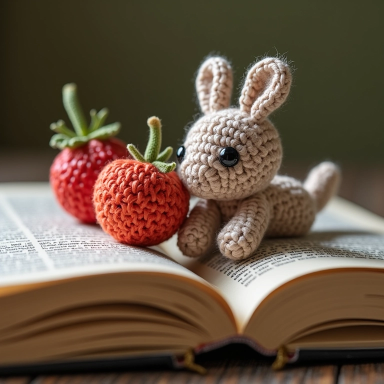 Marcadores de página personalizados de crochê amigurumi.