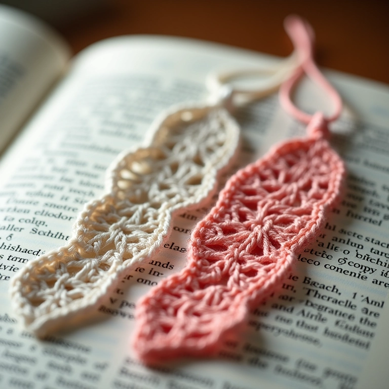 Marcadores de página temáticos em crochê.