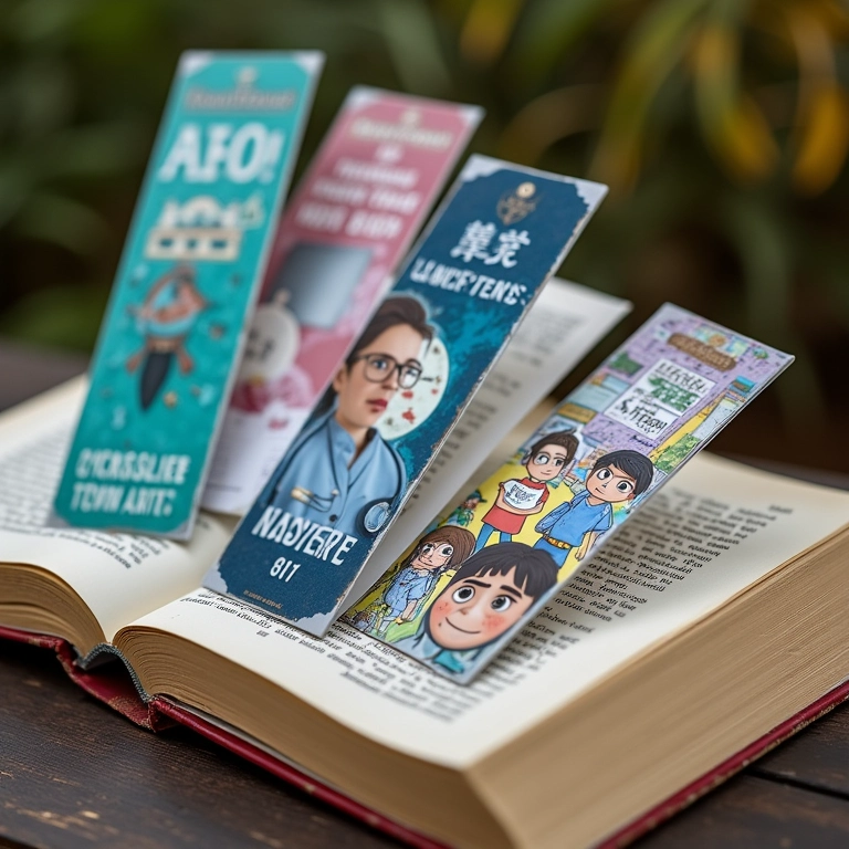 Marcadores de página temáticos para lembrancinha de formatura em medicina.