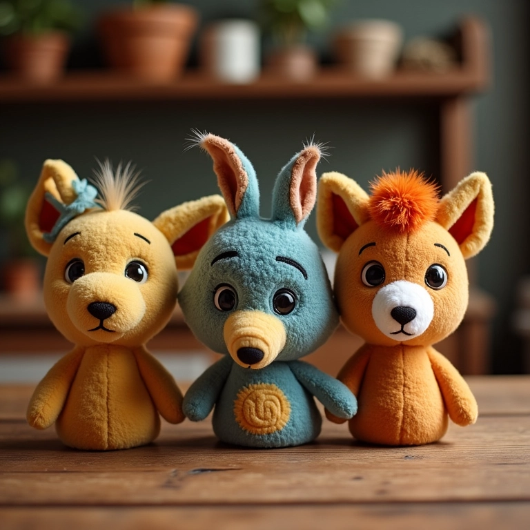 Máscaras de amigurumi da Galinha Pintadinha.