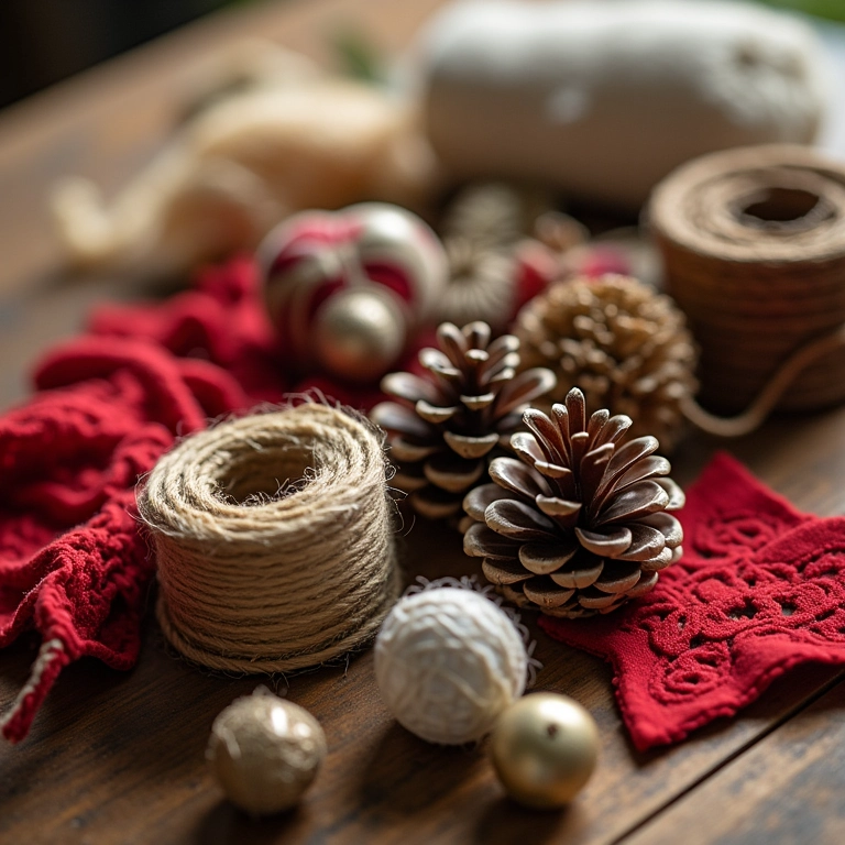 Materiais baratos para criar decorações de Natal artesanais.