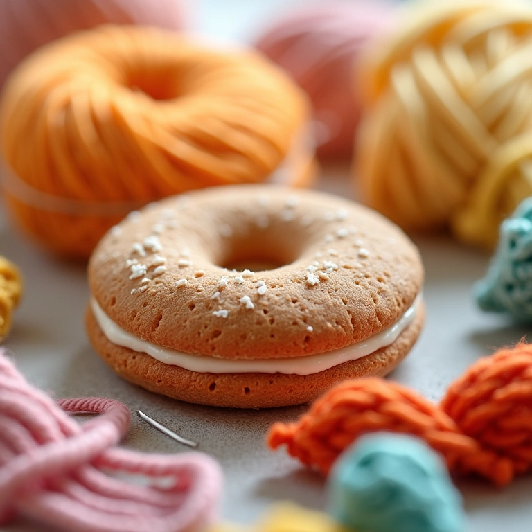 Materiais para fazer lembrancinhas de biscuit em amigurumi: lã, agulhas e muita criatividade.