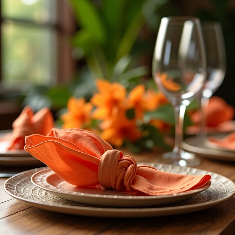 Mesa decorada com porta-guardanapos de EVA artesanais
