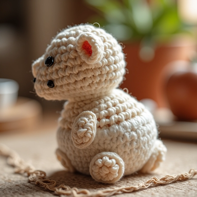 Mini bolo de fraldas feito em crochê, um clássico repaginado para lembrancinha.