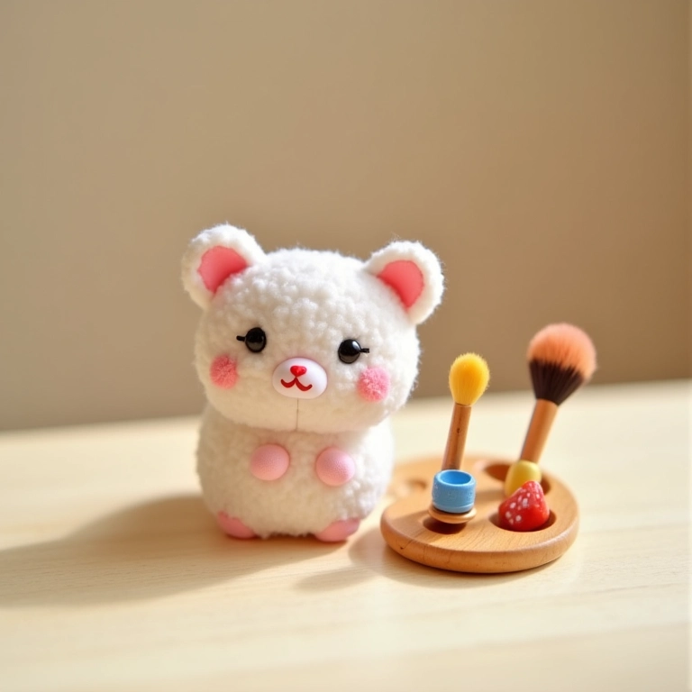 Mini kit de arte sustentável em amigurumi para lembrancinha infantil.