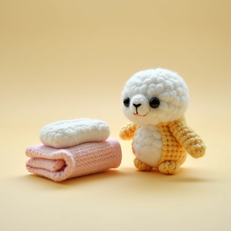 Mini kits de amigurumi de higiene pessoal (sabonete pequeno, mini toalha).