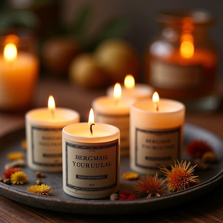 Mini velas aromáticas personalizadas para lembrancinha de maternidade.