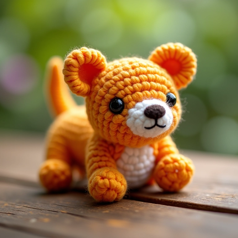 Miniaturas de animais em amigurumi.