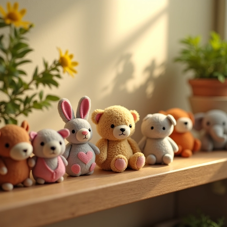 Miniaturas de bichinhos de pelúcia em crochê.