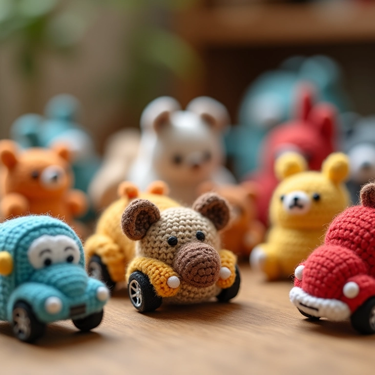 Miniaturas de brinquedos em amigurumi.