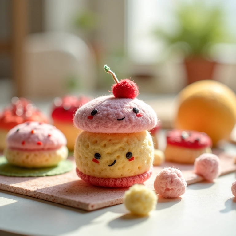 Miniaturas de doces caseiros em crochê.