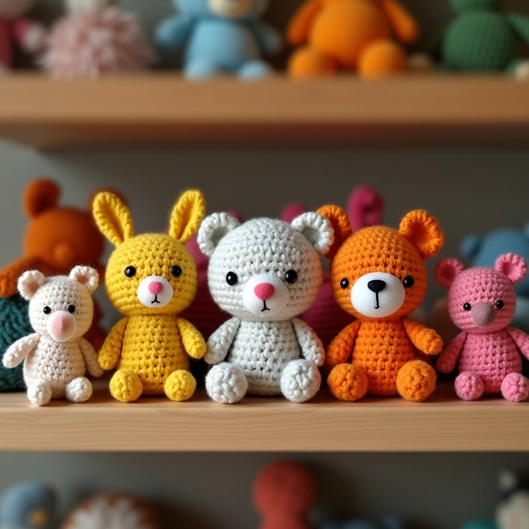 Miniaturas encantadoras de amigurumi.