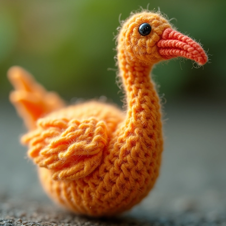 Origami de crochê em close-up, mostrando a delicadeza da arte.